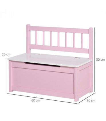 2-in-1 Wooden Toy Box Kids Seat Bench Storage Chest w/ Pneumatic Rod