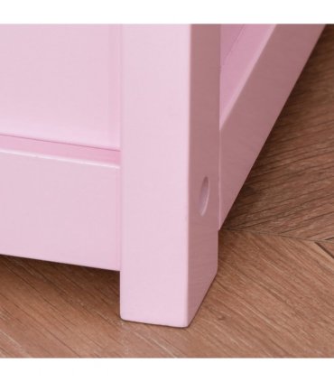 2-in-1 Wooden Toy Box Kids Seat Bench Storage Chest w/ Pneumatic Rod