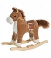 Kids Plush Rocking Horse w/ Moving Mouth Tail Sounds 18-36 Months Brown