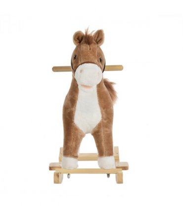 Kids Plush Rocking Horse w/ Moving Mouth Tail Sounds 18-36 Months Brown