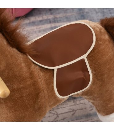 Kids Plush Rocking Horse w/ Moving Mouth Tail Sounds 18-36 Months Brown