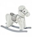 Kids Plush Ride-On Rocking Horse with Plush Toy Sound Handle Grip HOMCOM