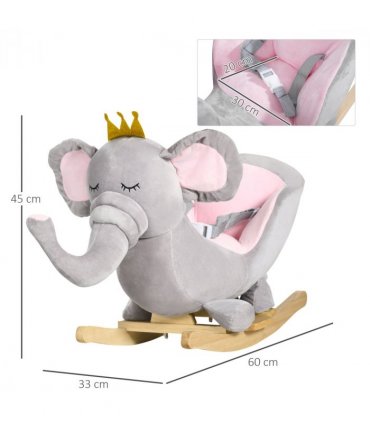 Baby Rocking Horse Elephant Rocking Chair Rocker Toy, for 18-36 Months