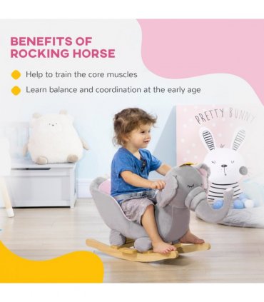 Baby Rocking Horse Elephant Rocking Chair Rocker Toy, for 18-36 Months