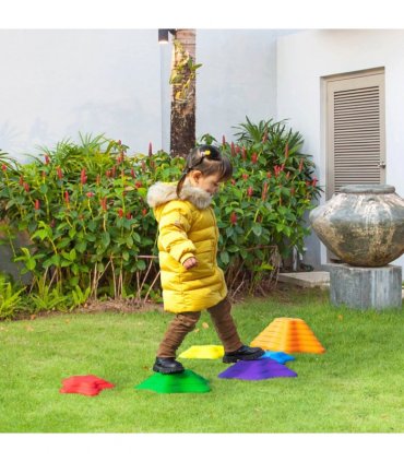 Six-Piece Balance Stepping Stones Stackable Non-slip Obstacle Course Outsunny