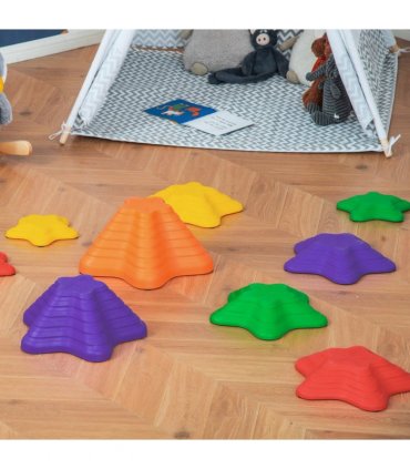 Kids Balance Stepping Stones Non-Slip Obstacle Course Multi-colored 11-Piece