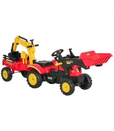 Pedal Powered Tractor Ride-On Car Moving Bucket Steering Wheel 3-6 Yrs