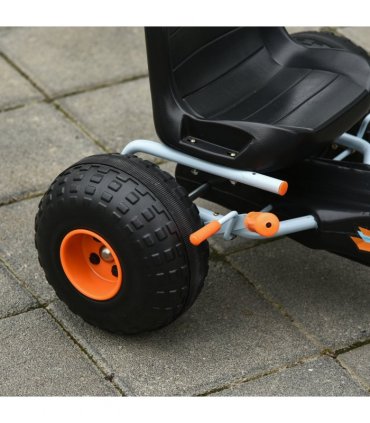 Child's Pedal Go Kart Manual Car Brake Gears Steering Wheel Seat Blue