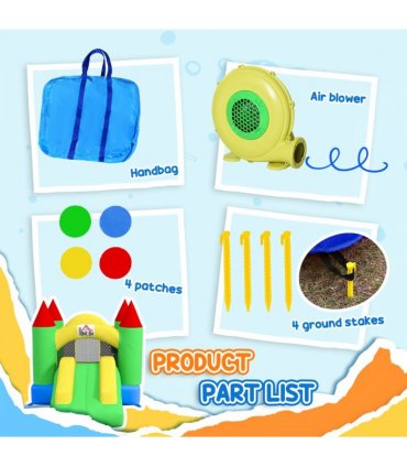 Bouncy Castle with Slide Inflatable Bouncer Kids Jumper Bounce Castle HOMCOM