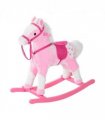 Rocking Horse Toy Plush Wood Pony Riding Rocker Neigh Sound Pink