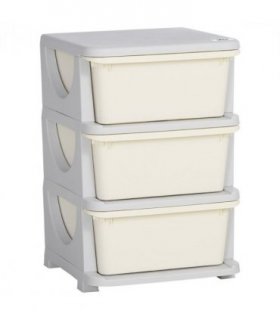 HOMCOM Kids Storage Unit w/ Three Drawers Three-Tier Chest Vertical Dresser