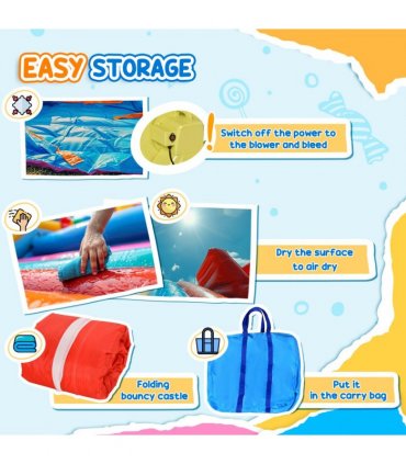 Bouncy Castle W/ Slide Pool 4 in 1 composition W/ Blower Multi-color