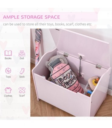 40x60cm Kids Storage Box Toy Organiser for Child 3 Yrs+ Bedroom Pink HOMCOM