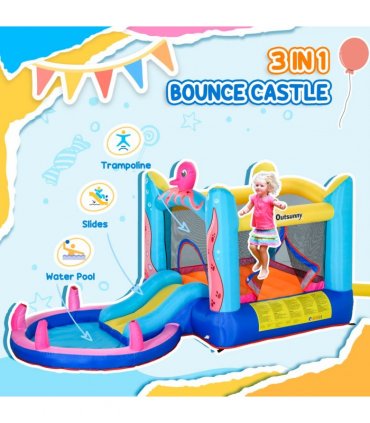 Bouncy Castle Slide Water Pool Trampoline, Blower 3.6 x 1.75 x 1.8m