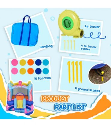 Bouncy Castle Slide Water Pool Trampoline, Blower 3.6 x 1.75 x 1.8m