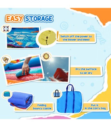 Bouncy Castle with Slide Basket Trampoline Monster Design