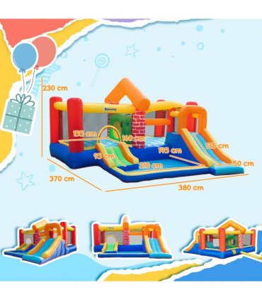 Kids Bouncy Castle with Double Slides Pool Trampoline with Blower