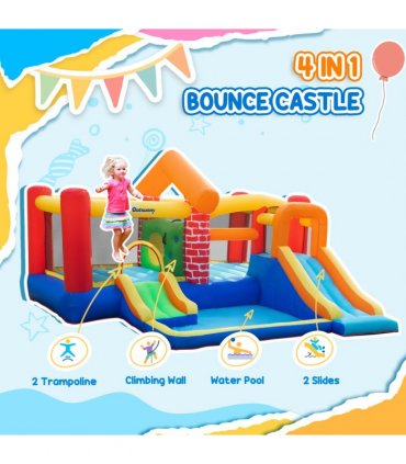 Kids Bouncy Castle with Double Slides Pool Trampoline with Blower