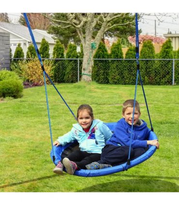 Round Swing Kids Game Blue Steel Oxford 100 x 180H cm Playground Fun Balance