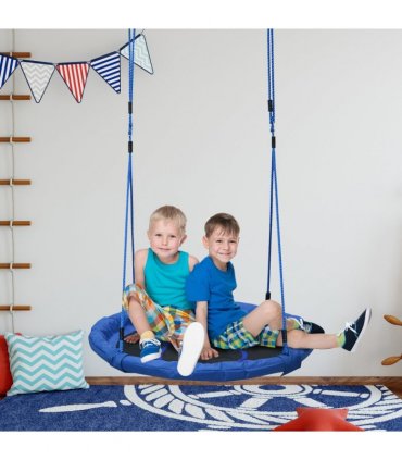 Round Swing Kids Game Blue Steel Oxford 100 x 180H cm Playground Fun Balance
