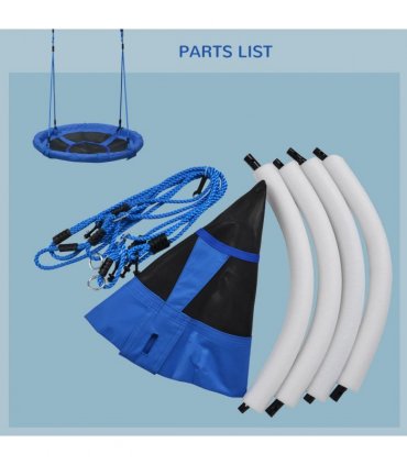 Round Swing Kids Game Blue Steel Oxford 100 x 180H cm Playground Fun Balance
