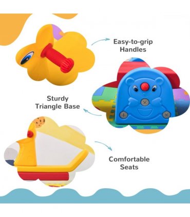 Kids Seesaw Safe Teeter Totter 2 Seats with Easy-Grip Handles Plastic