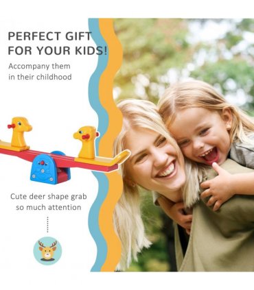Kids Seesaw Safe Teeter Totter 2 Seats with Easy-Grip Handles Plastic