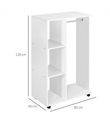 Storage Wardrobe White with Shelves