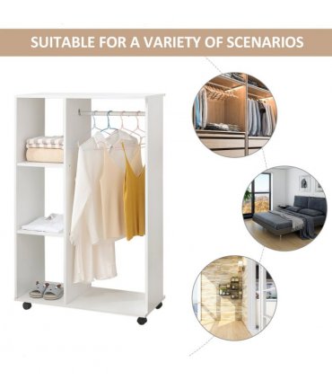 Storage Wardrobe White with Shelves