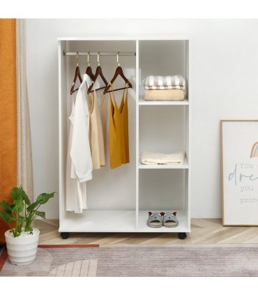 Storage Wardrobe White with Shelves