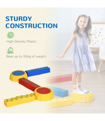 Stepping Stones Balance Beam Multi-colored Durable Plastic 33.5 cm x 9.5 cm
