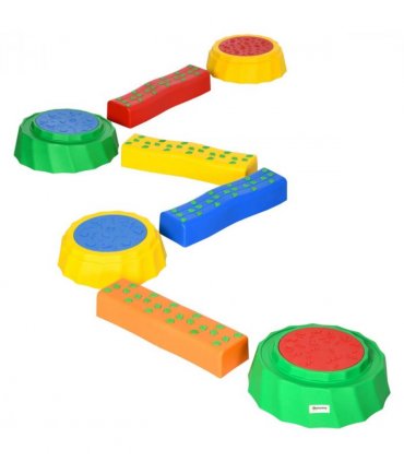 Eight-Piece Kids Stepping Stones Non-Slip Surface & Bottom, for Kids Outsunny