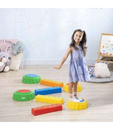 Eight-Piece Kids Stepping Stones Non-Slip Surface & Bottom, for Kids Outsunny