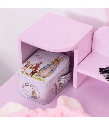 Kids Dressing Table and Stool Set Make Up Desk with Storage (Pink) HOMCOM