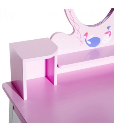 Kids Dressing Table and Stool Set Make Up Desk with Storage (Pink) HOMCOM