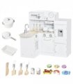 Kids Kitchen Play Kitchen Toy Set for Children Drinking Fountain White