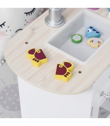 Kids Kitchen Play Kitchen Toy Set for Children Drinking Fountain White