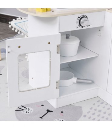 Kids Kitchen Play Kitchen Toy Set for Children Drinking Fountain White