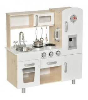 Luxury Kitchen Playset with Accessories Pretend Cooking Set White