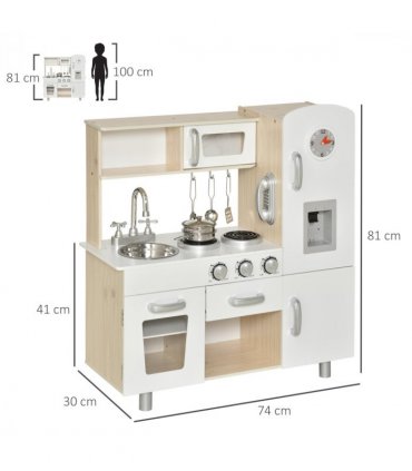 Luxury Kitchen Playset with Accessories Pretend Cooking Set White