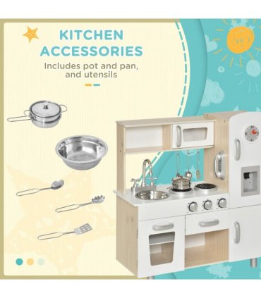 Luxury Kitchen Playset with Accessories Pretend Cooking Set White