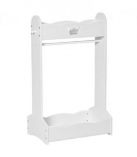 Kids Wood Clothes Rack with Storage Shelves Hall Tree for 3-8 Years HOMCOM