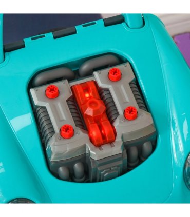 Kids Truck Engine Toy Set Horn Light Car Key Age 3-5 Years, Teal Green
