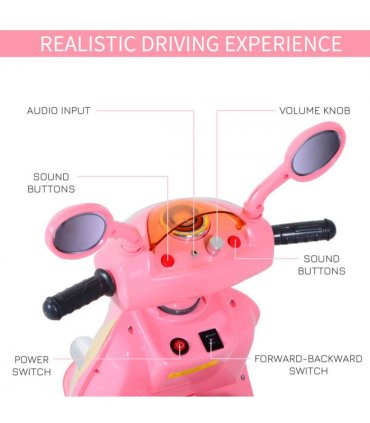 Electric Ride on Toy Car Kids Motorbike Children Battery Tricycle Pink