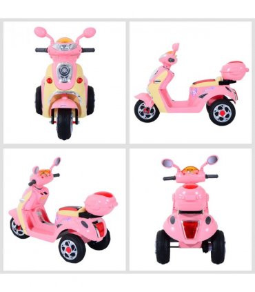 Electric Ride on Toy Car Kids Motorbike Children Battery Tricycle Pink