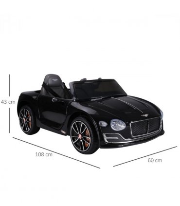 Electric Ride-on Car w/ LED Lights Music Parental Remote Control Black