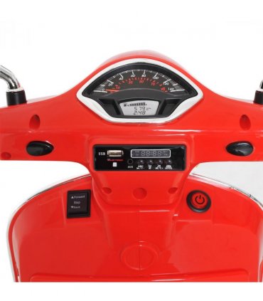 Kids Ride On Licensed Vespa Motorcycle 6V Boys Girls Music LED Lights