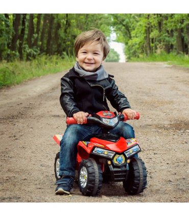 Kids Ride On Quads Red 60Lx38Wx42H (cm) LED Lights Horn Music 4 Wheels
