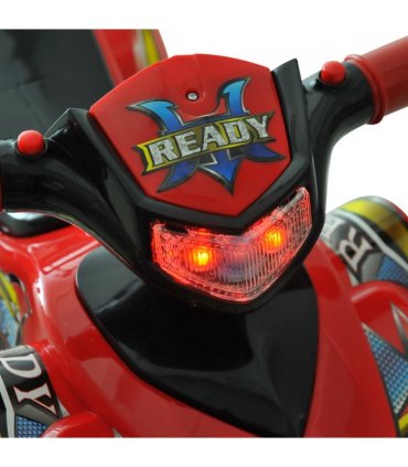 Kids Ride On Quads Red 60Lx38Wx42H (cm) LED Lights Horn Music 4 Wheels