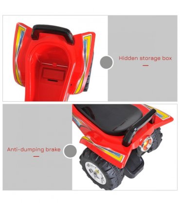 Kids Ride On Quads Red 60Lx38Wx42H (cm) LED Lights Horn Music 4 Wheels